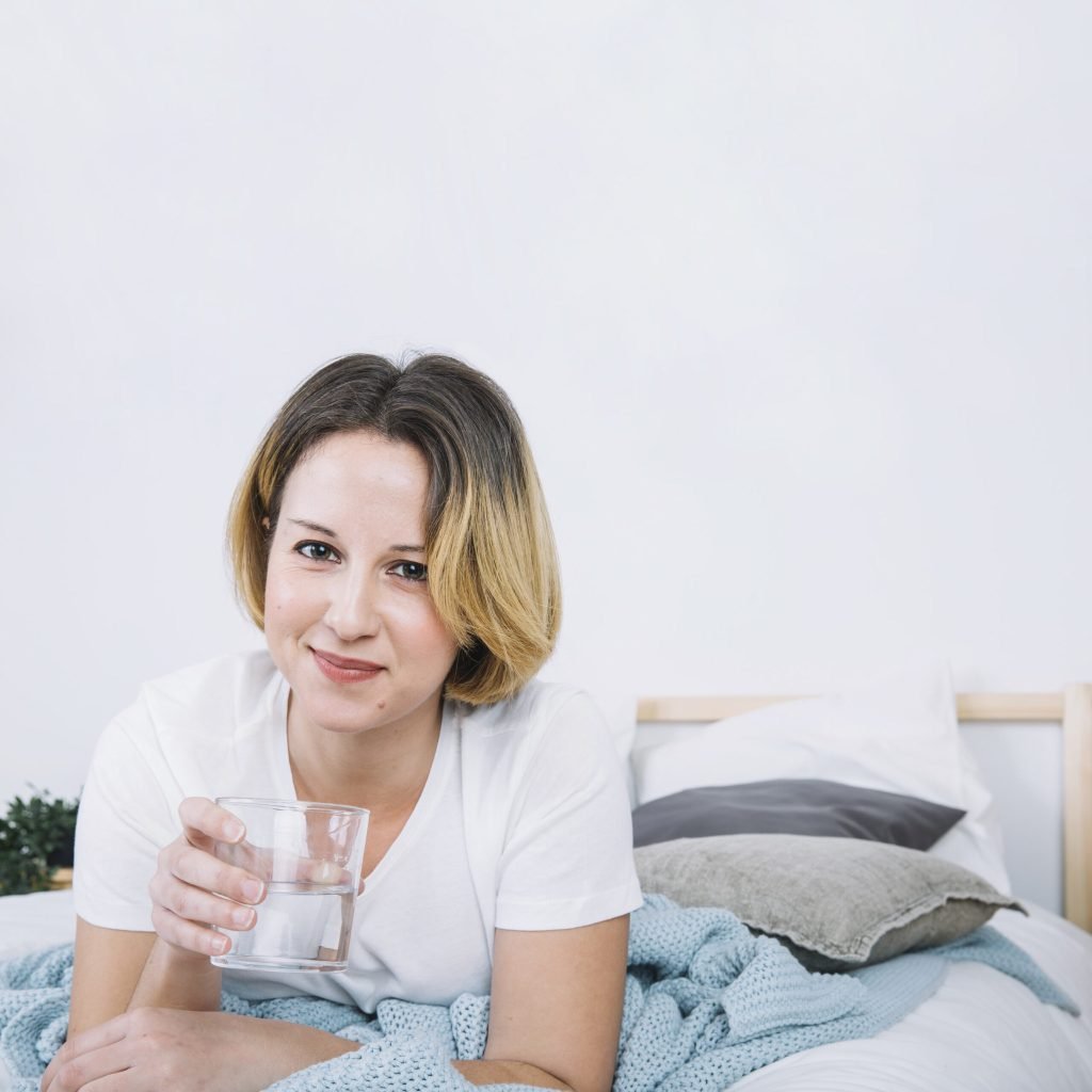 Woman with water bed