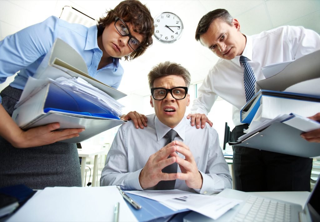 Businesspeople having problems office