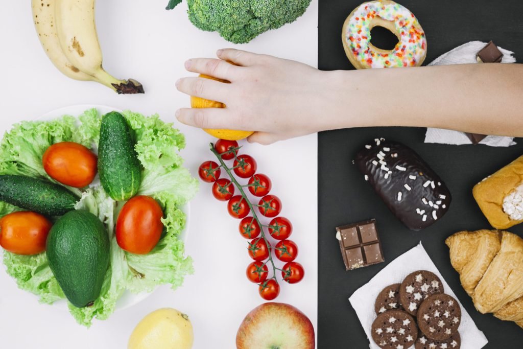 Healthy food vs unhealthy food