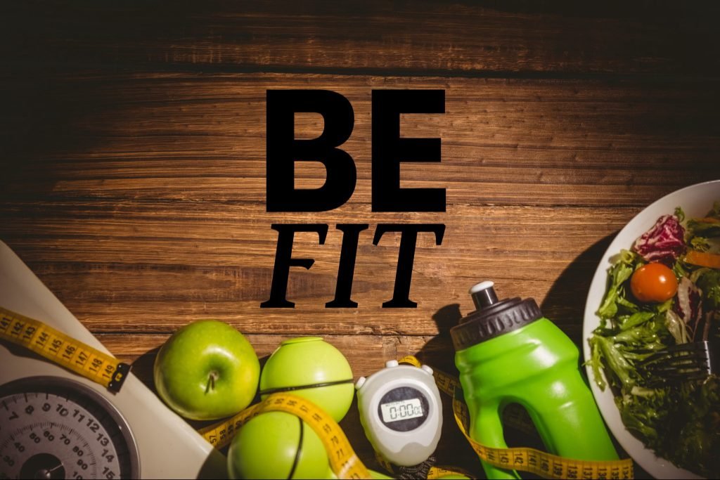 Motivational text with healthy elements