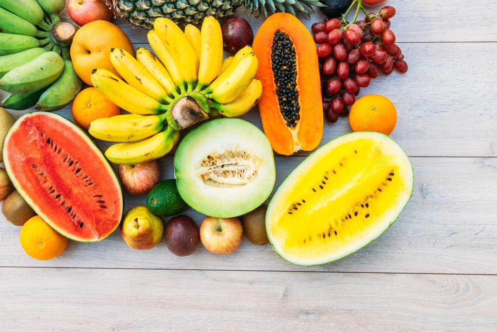 Mixed fruits with apple banana orange other