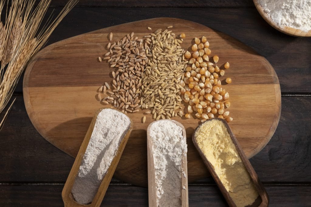 Spoon ingredients full flour