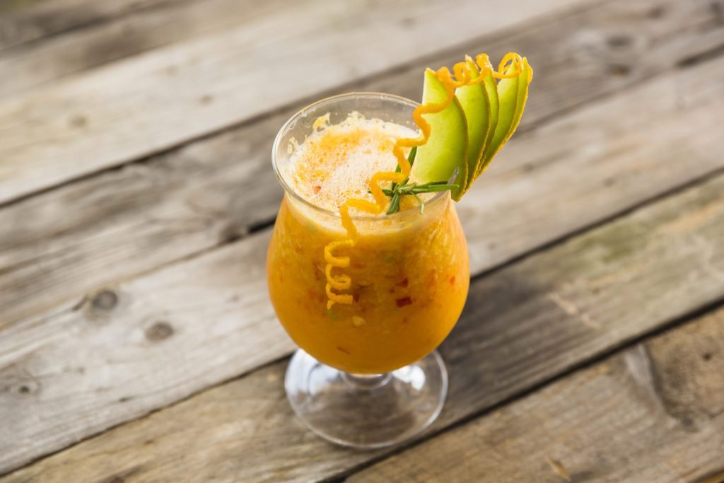 Fresh juice wooden plank