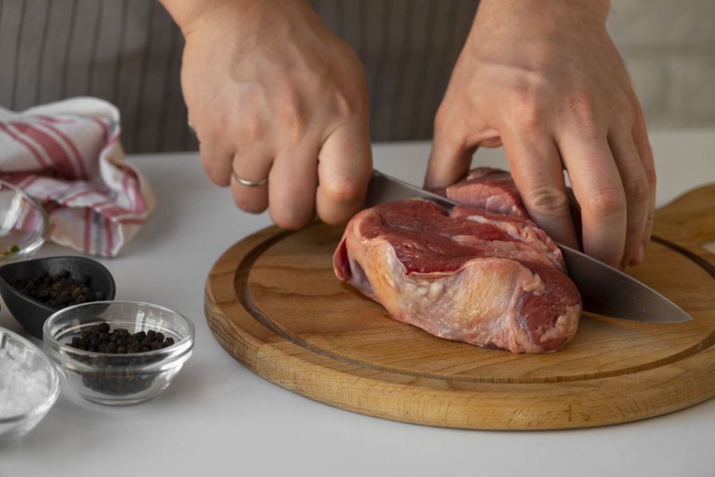 Steak tartar dish with beef other ingredients