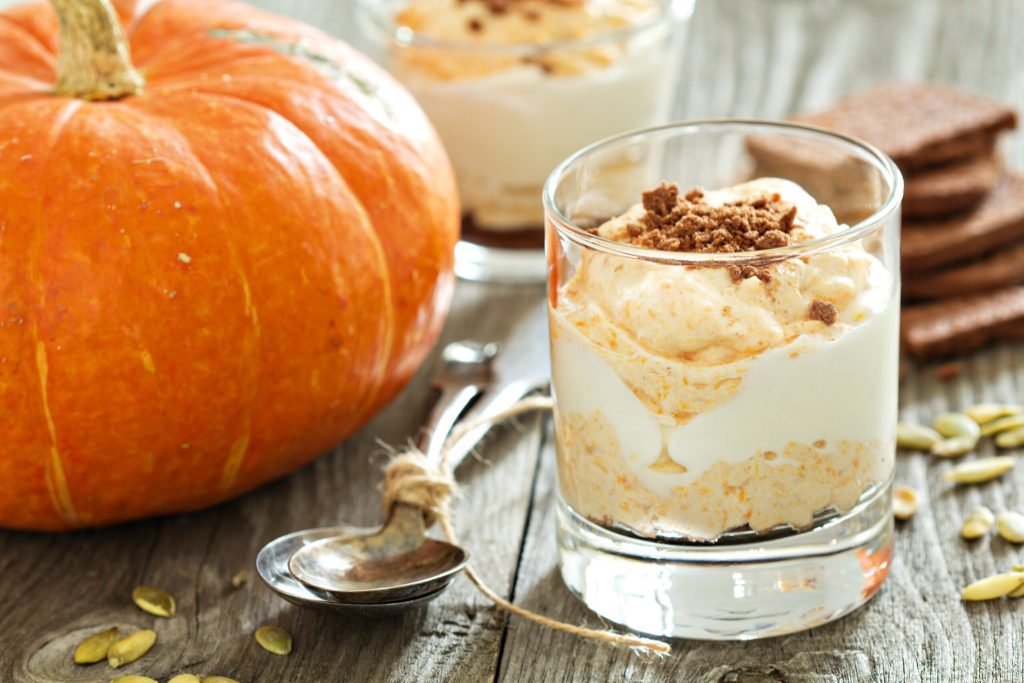 Pumpkin cheesecake glass