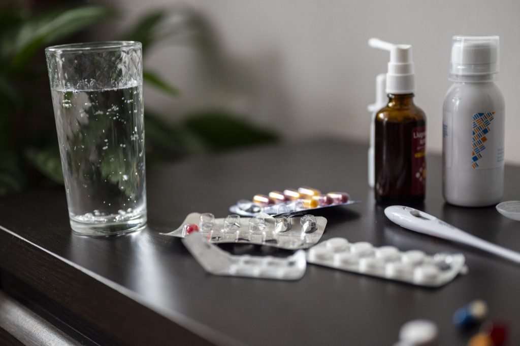 Sick home concept with pills