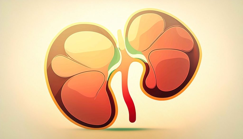 Human kidneys flat creative illustration generative ai 11zon