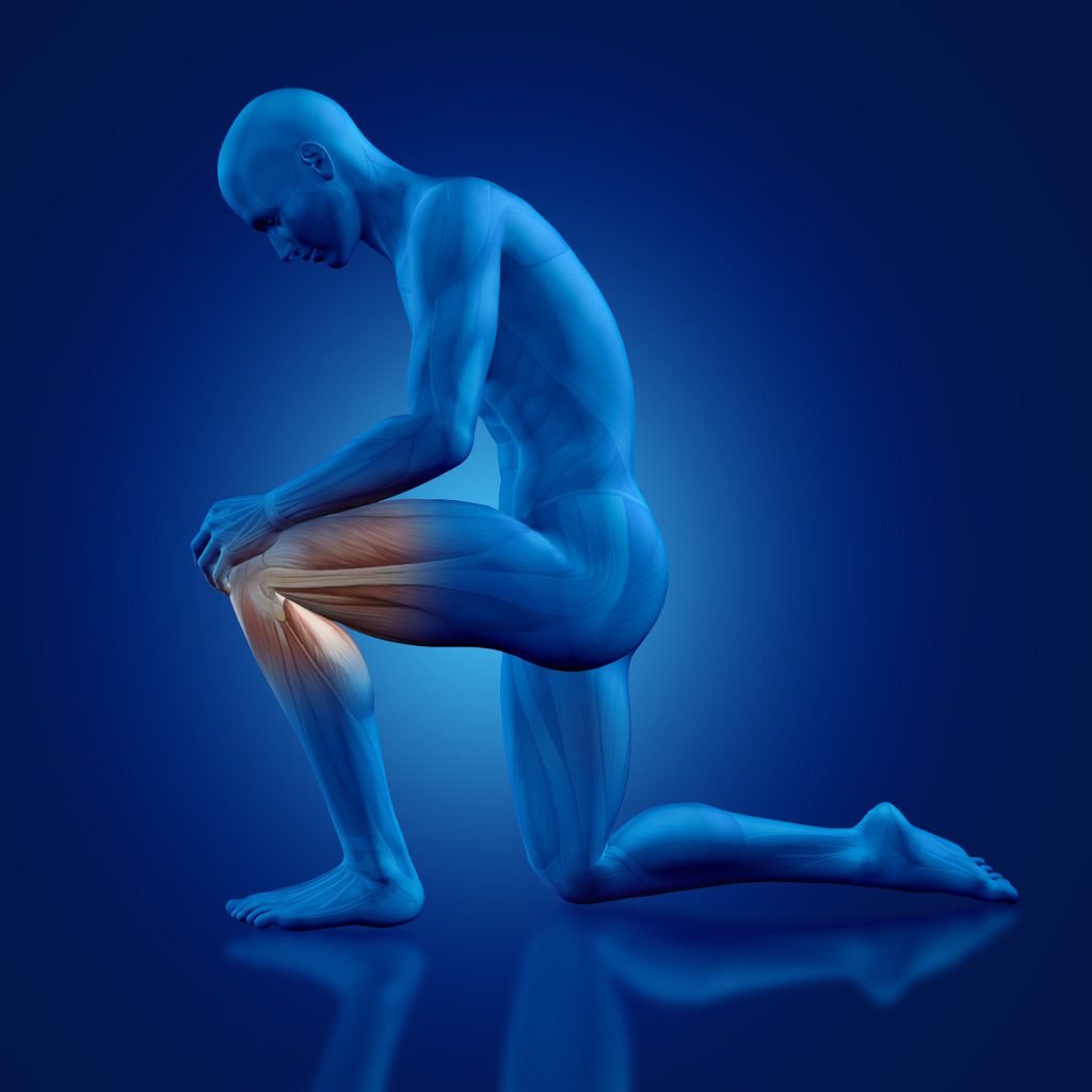 Man with knee floor
