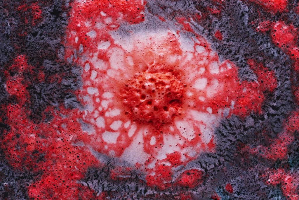 Close up red foam