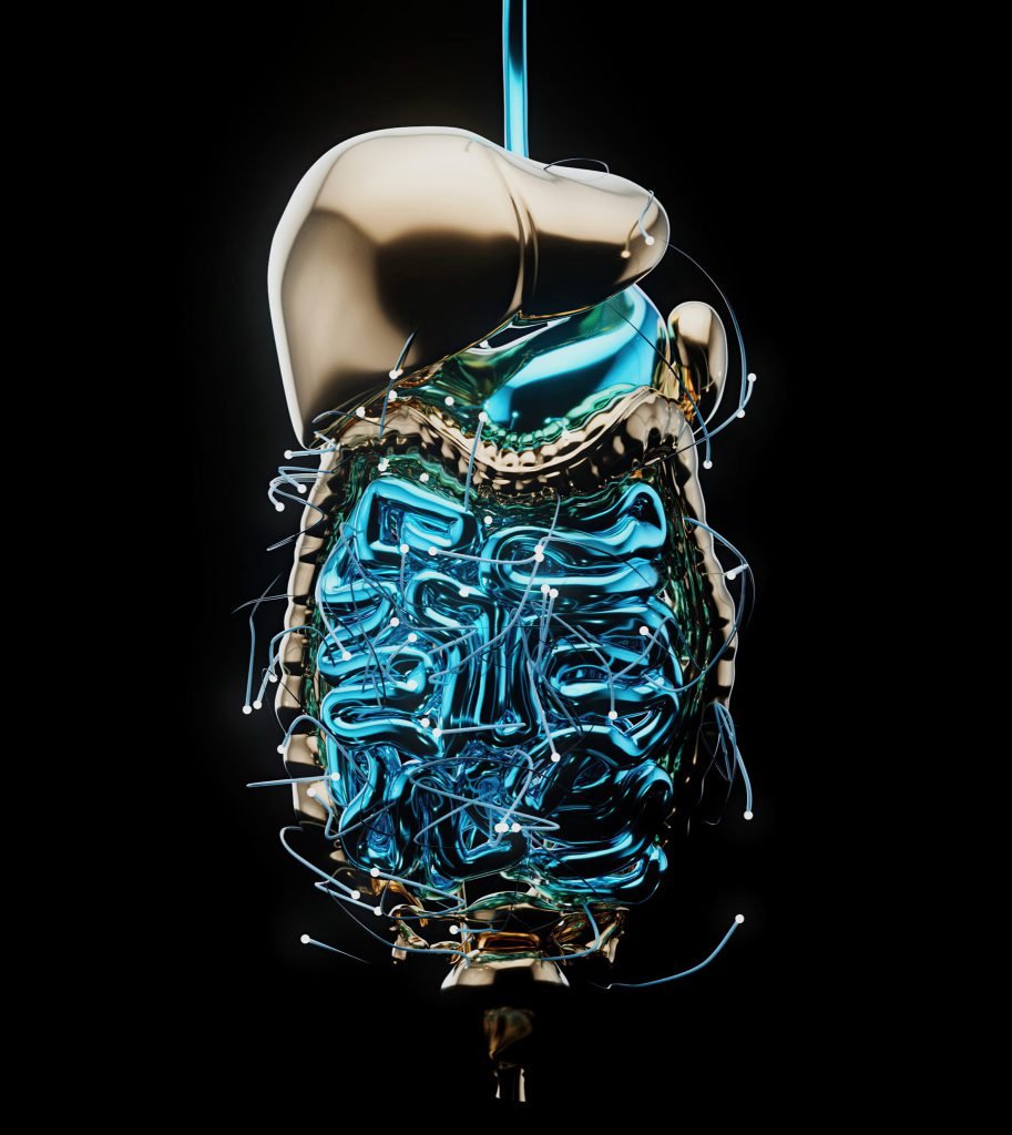 Abstract 3d view gut physiology
