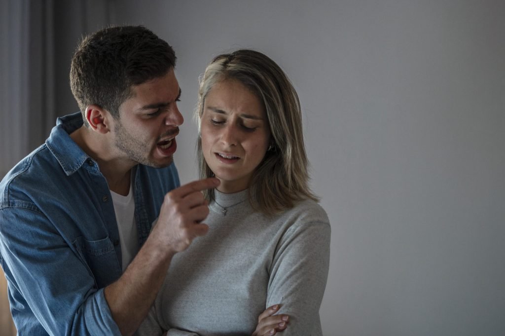 Wife husband having fight