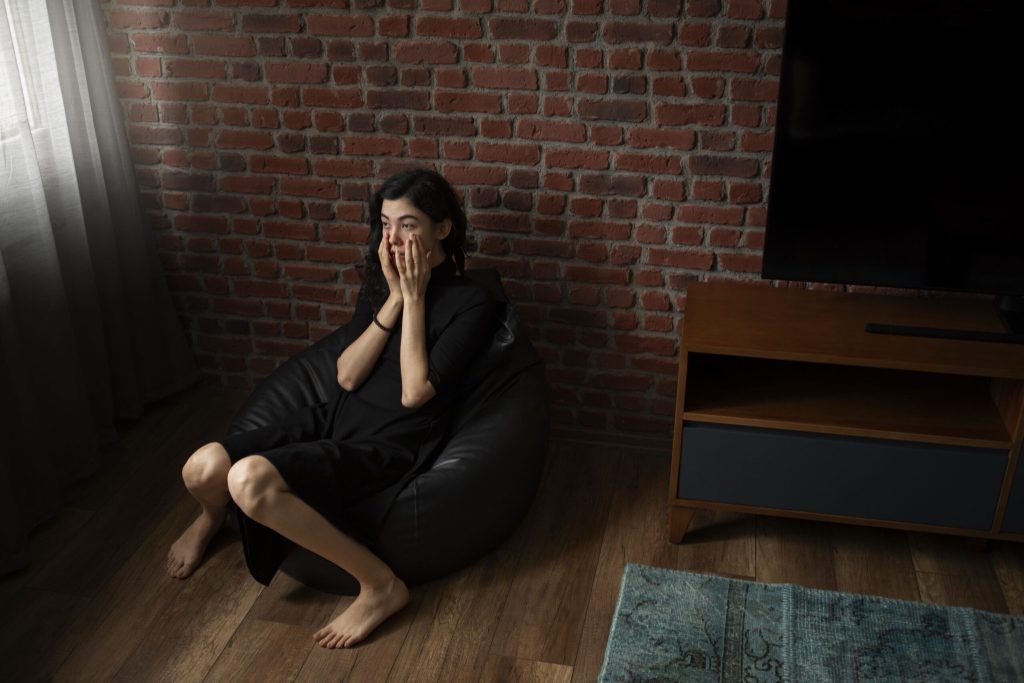 Young woman dealing with anxiety